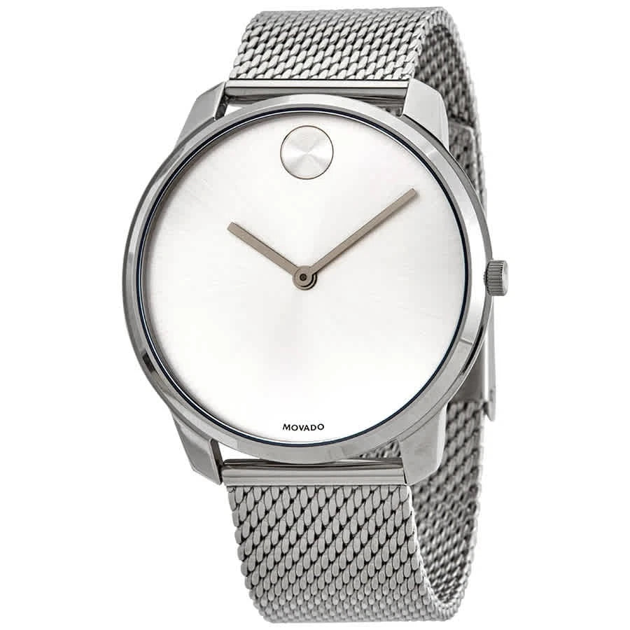 Movado Bold Quartz Silver Dial Stainless Steel Mesh Men's Watch 3600589