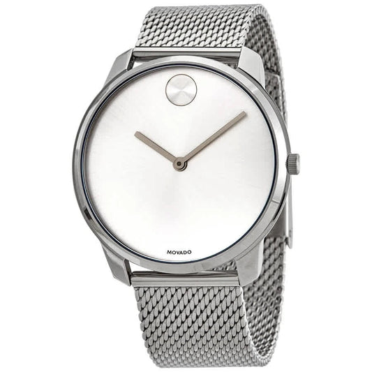 Movado Bold Quartz Silver Dial Stainless Steel Mesh Men's Watch 3600589