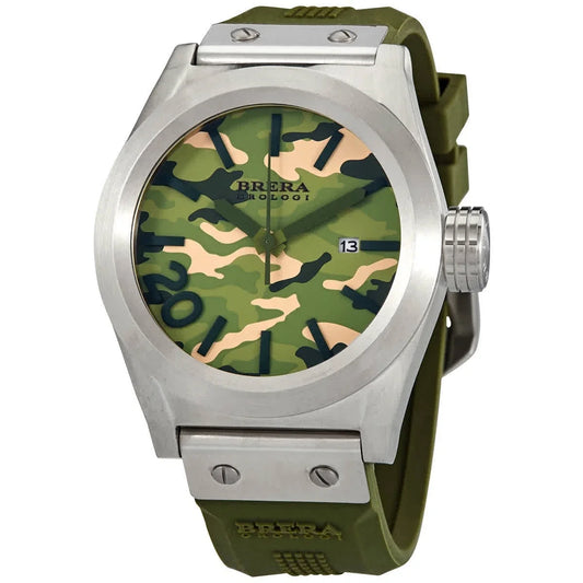 Brera Orologi Eterno Solotempo Green Camouflage Quartz Men's Watch BRETS4581
