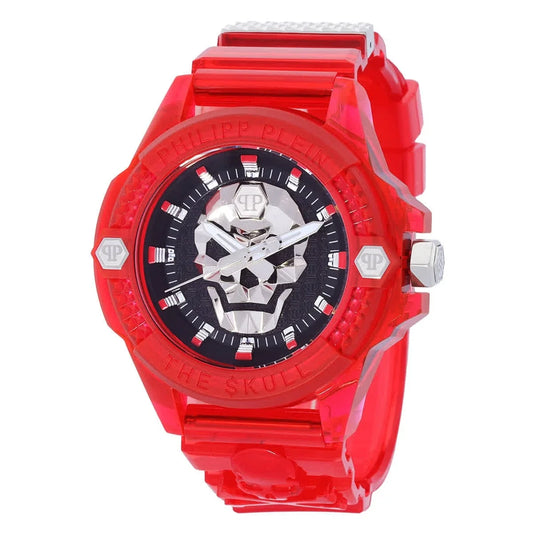 Philipp Plein The Skull Quartz Red Transparent Resin Men's Watch PWWAA0223