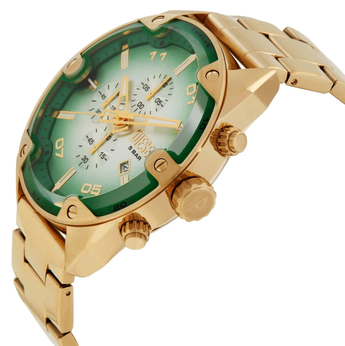 Diesel Spiked Chronograph Quartz Green Dial Men's Watch DZ4685