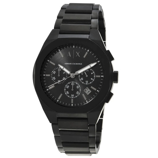 Armani Exchange Rafael Black Chronograph Stainless Steel Men's Watch AX4183