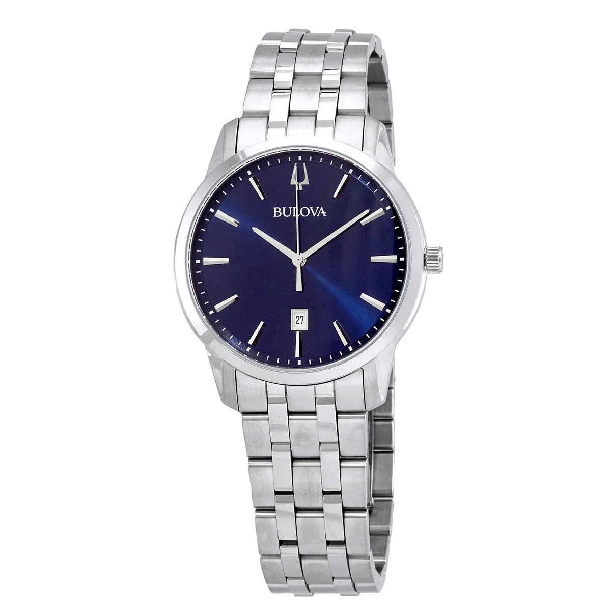 Bulova Sutton Men's Quartz 40mm Blue Dial Stainless Steel Bracelet Watch 96B338