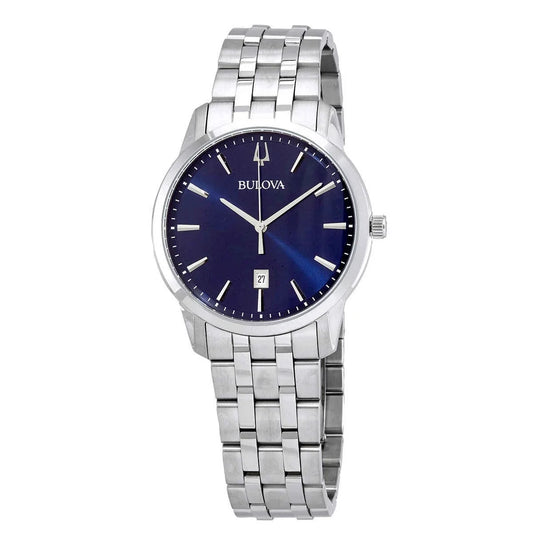 Bulova Sutton Men's Quartz 40mm Blue Dial Stainless Steel Bracelet Watch 96B338