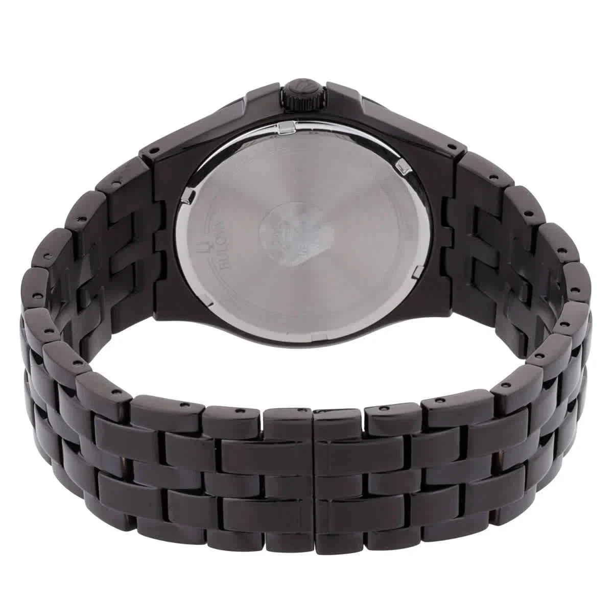 Bulova Quartz Crystal Black Dial Men's Watch and Dog Tag Set 98K101