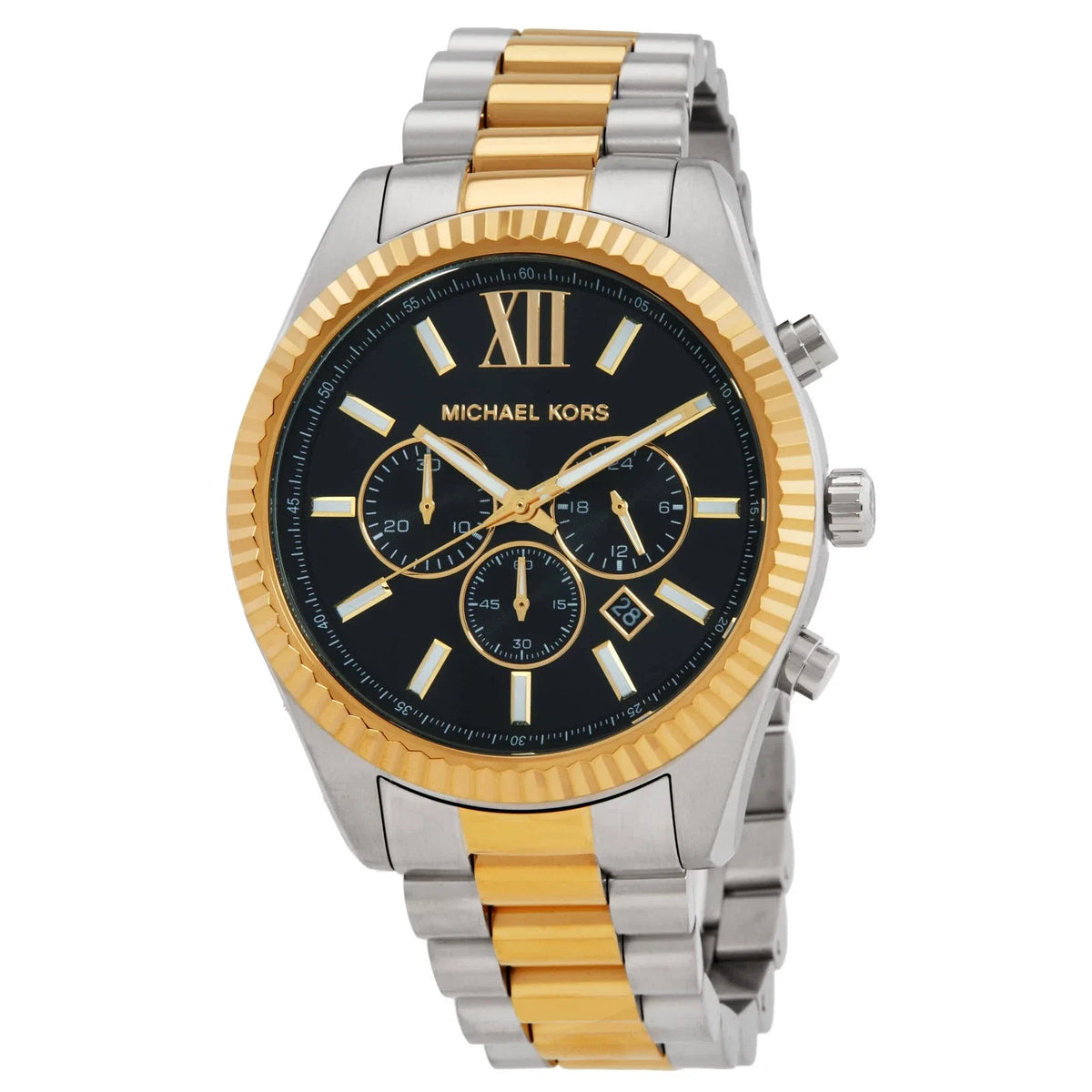 Michael Kors Lexington Chronograph Black Dial Two-Tone Men's Watch MK9207