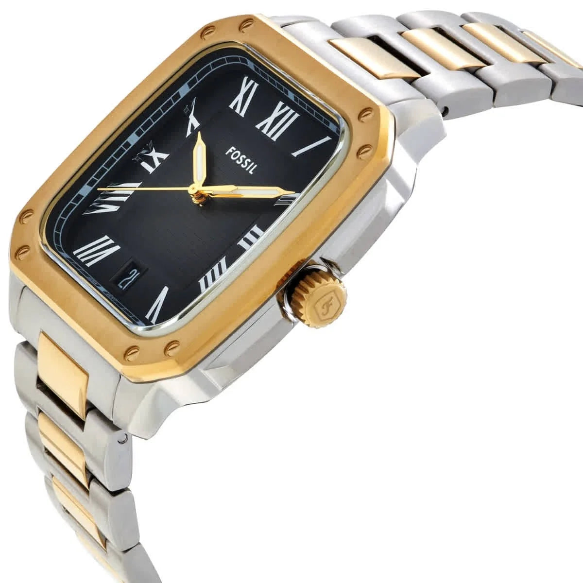 Fossil Crosby Quartz Black Dial Two-Tone Men's Watch FS6123