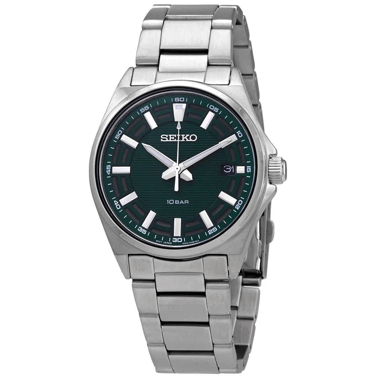 Seiko Quartz Green Dial Stainless Steel Men's Watch SUR503P1