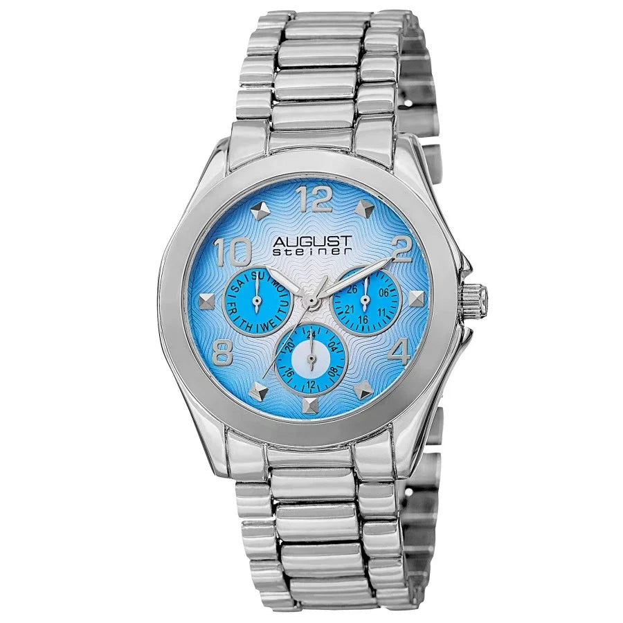 August Steiner Women's AS8150SS Quartz Blue Dial Silver-Tone Watch