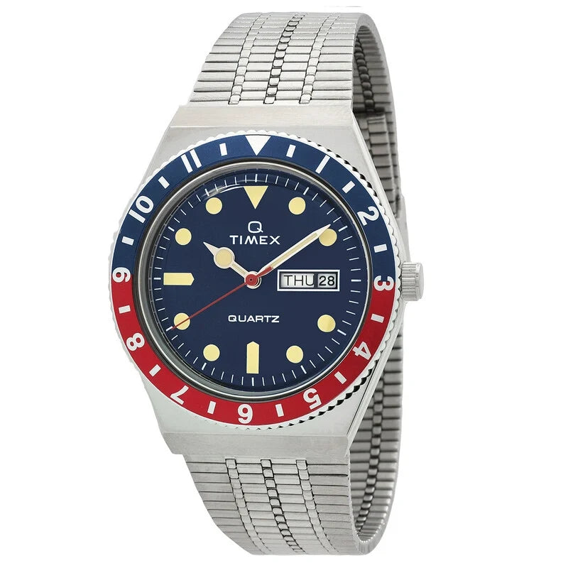 Timex Q Timex Reissue 38mm Blue Dial Pepsi Bezel