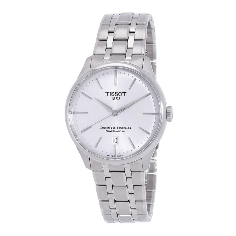 Tissot Chemin Des Tourelles Automatic 39mm Silver Dial Mens Watch
