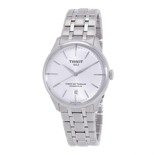 Tissot Chemin Des Tourelles Automatic 39mm Silver Dial Mens Watch