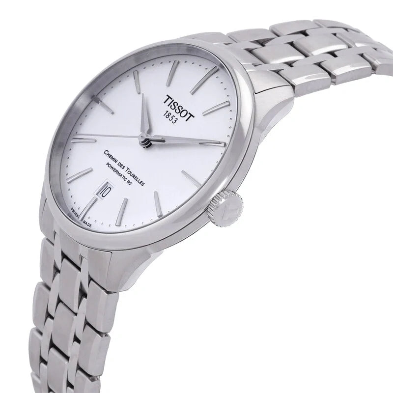 Tissot Chemin Des Tourelles Automatic 39mm Silver Dial Mens Watch