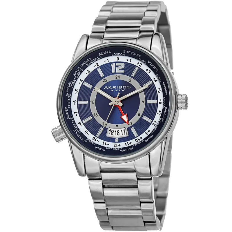 World Time Quartz Blue Dial Men's Watch AK1021SSBU