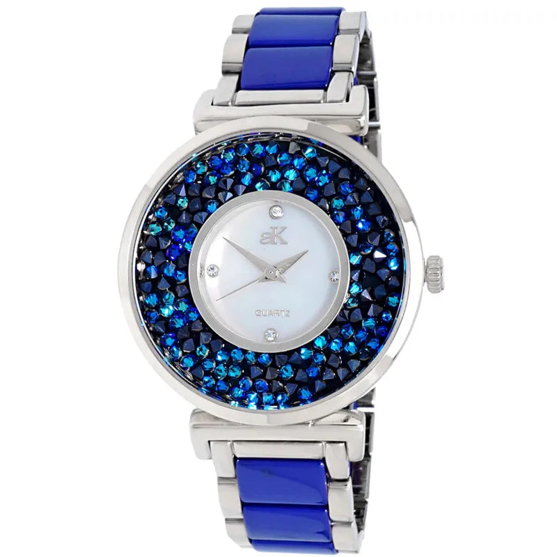 Adee Kaye Pisa Collection Blue Dial Ceramic Ladies Watch AKJ8661