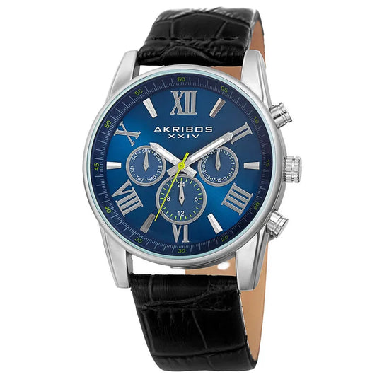 Akribos XXIV Enterprise Quarz-Herrenuhr mit blauem Zifferblatt P50151