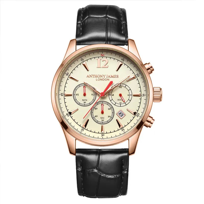 Classic Chronograph White Dial Men's Watch AJ082