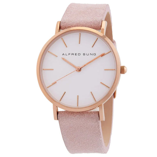Alfred Sung Ultra Slim 36mm Women's Quartz Watch AS4000RSD-4A