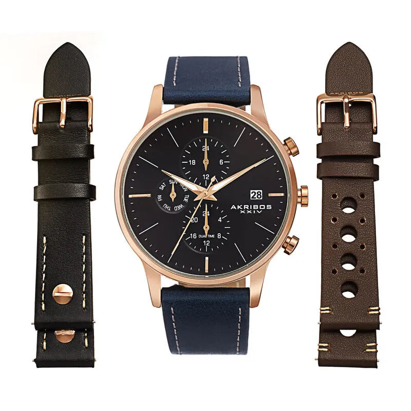 Akribos XXIV Quartz Blue Dial Men's Watch AK1105RGBU-S