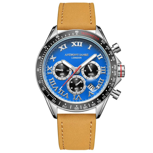 Tachymeter Turbo Blue Dial Men's Watch AJ100
