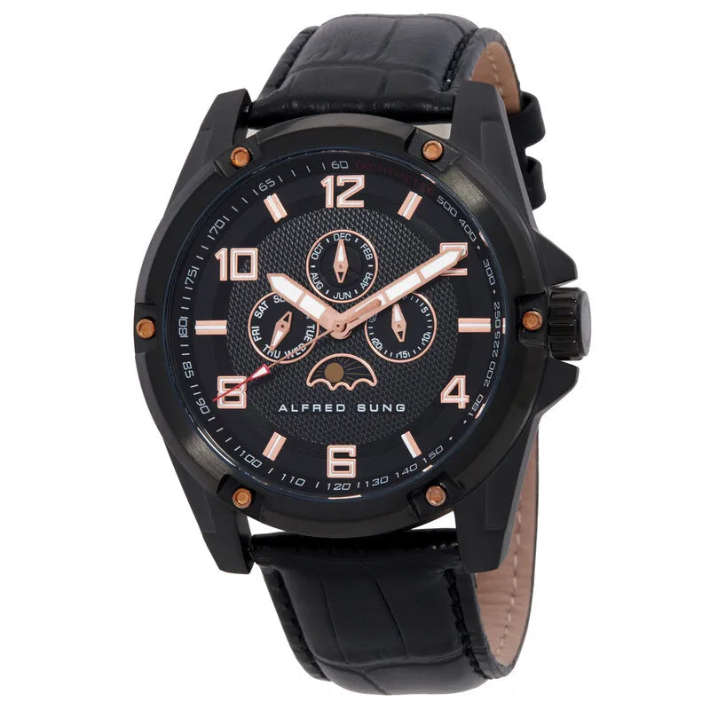 Astral Quartz Moon Phase Black Dial Men's Watch AS1900BL-1A